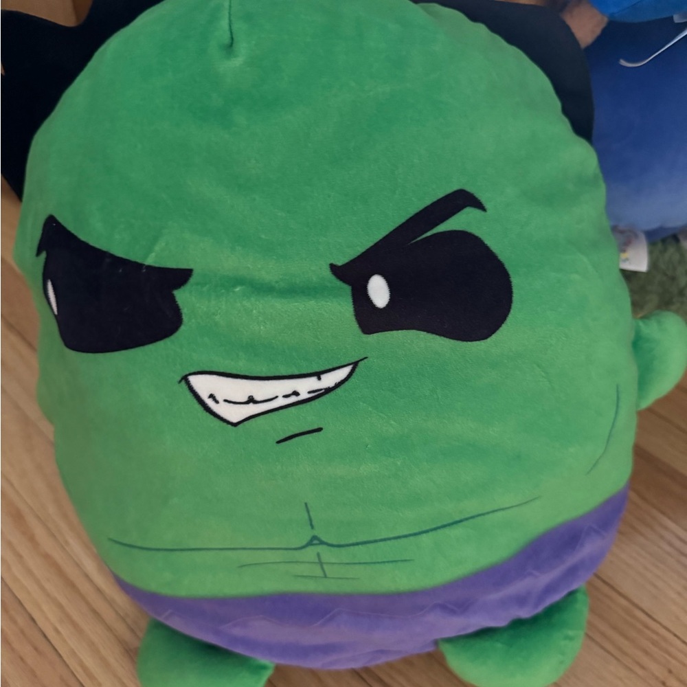 Hulk squishmellow Green Plush Toy with Black and Purple Accents